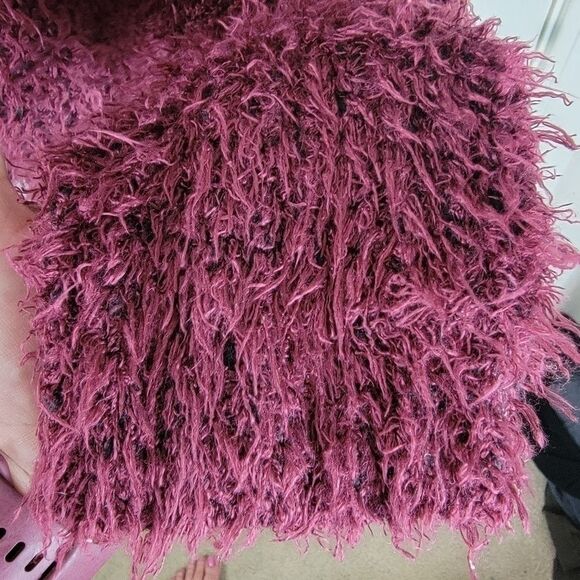 Kensie wine open front eyelash cardigan large - Picture 6 of 9